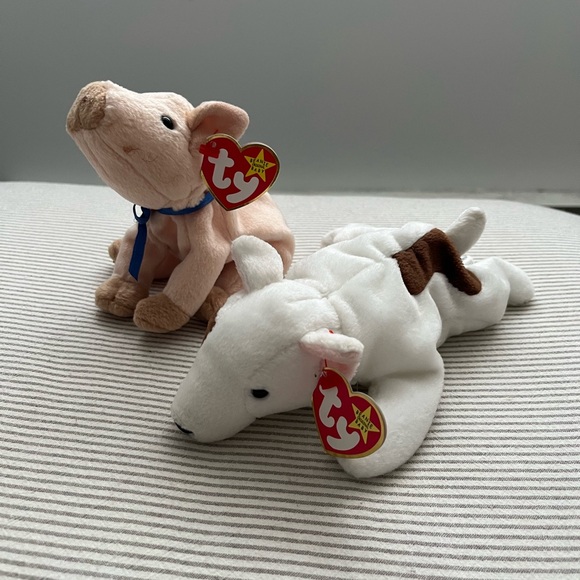 Ty Other - Ty Plush Pig and Dog Duo - Pink and White